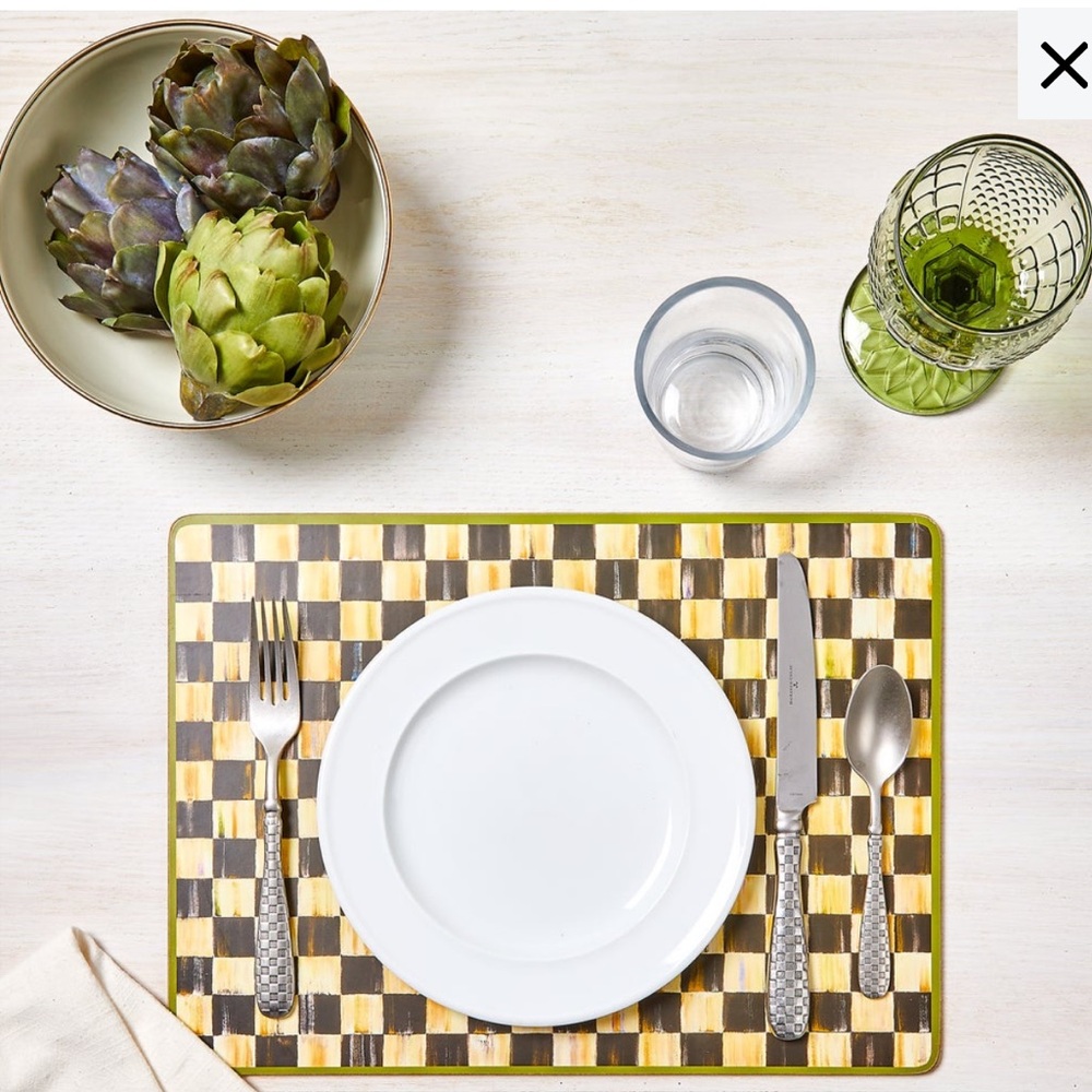 Mackenzie Childs Courtly Check Cork Back Placemats (Set of 4)